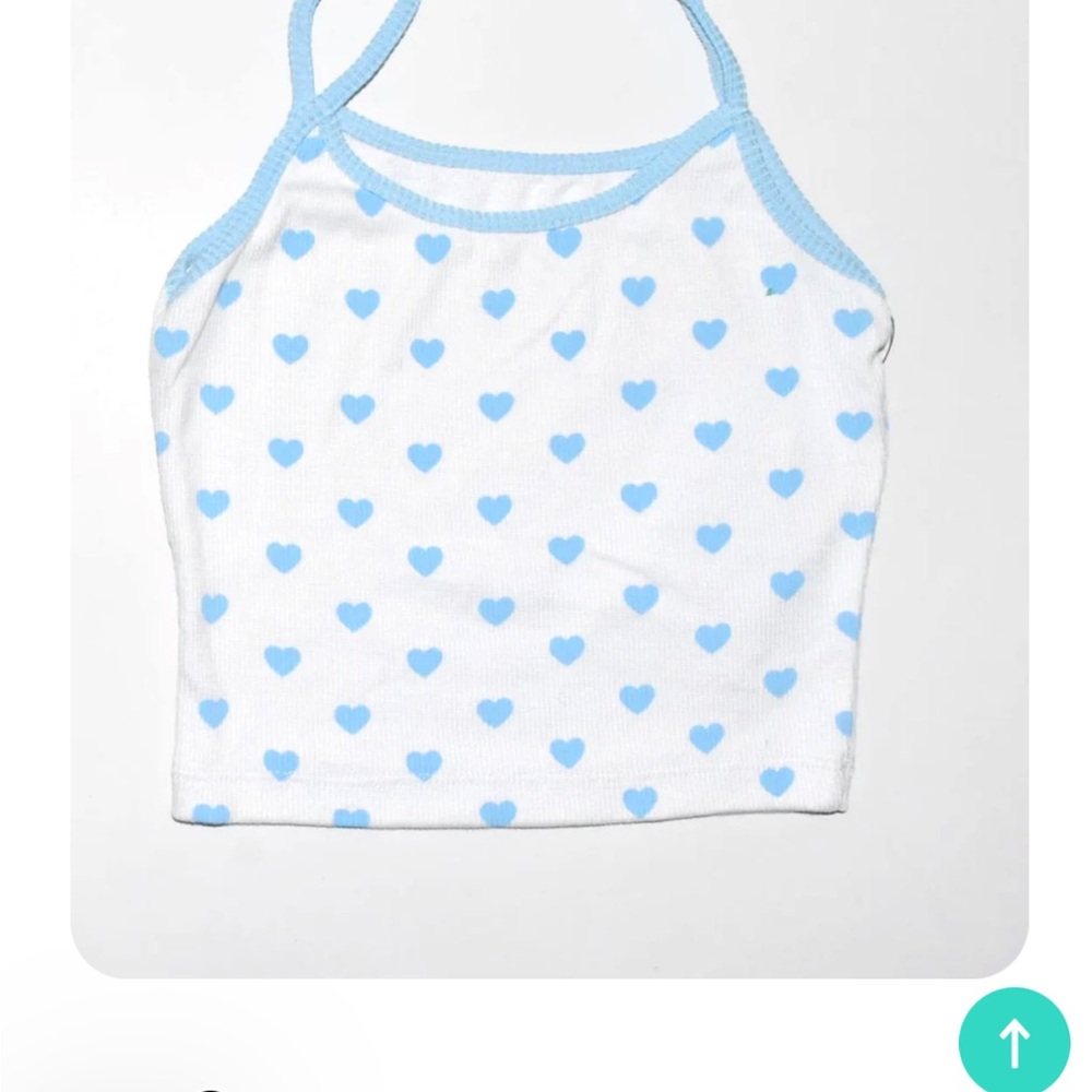 Flowers By Zoe White And Light Blue Tank Top